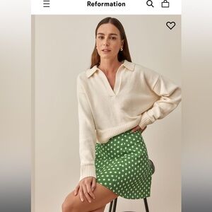 Reformation green flounce skirt in color Hannah! Barely worn!